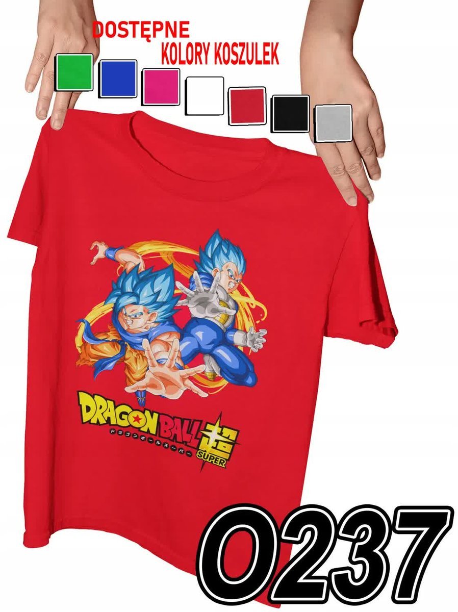 Koszulka Dziecięca Z Nadrukiem Dragonball Goku Anime Vegeta - L 146-152