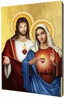 Ikony i obrazy sakralne - Ikona Najświętszego Serca Jezusa i Niepokalanego Serca Maryi - miniaturka - grafika 1