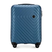 Walizki - Walizka kabinowa z ABS-u z geometrycznym tłoczeniem - miniaturka - grafika 1