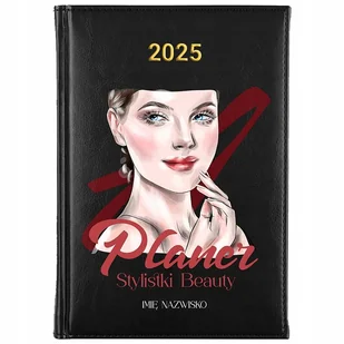 KALENDARZ A5 2025 Czarny Prezent Dla Kosmetyczki STYLISTKI BEAUTY IMIĘ Wz - Notesy i bloczki - miniaturka - grafika 1