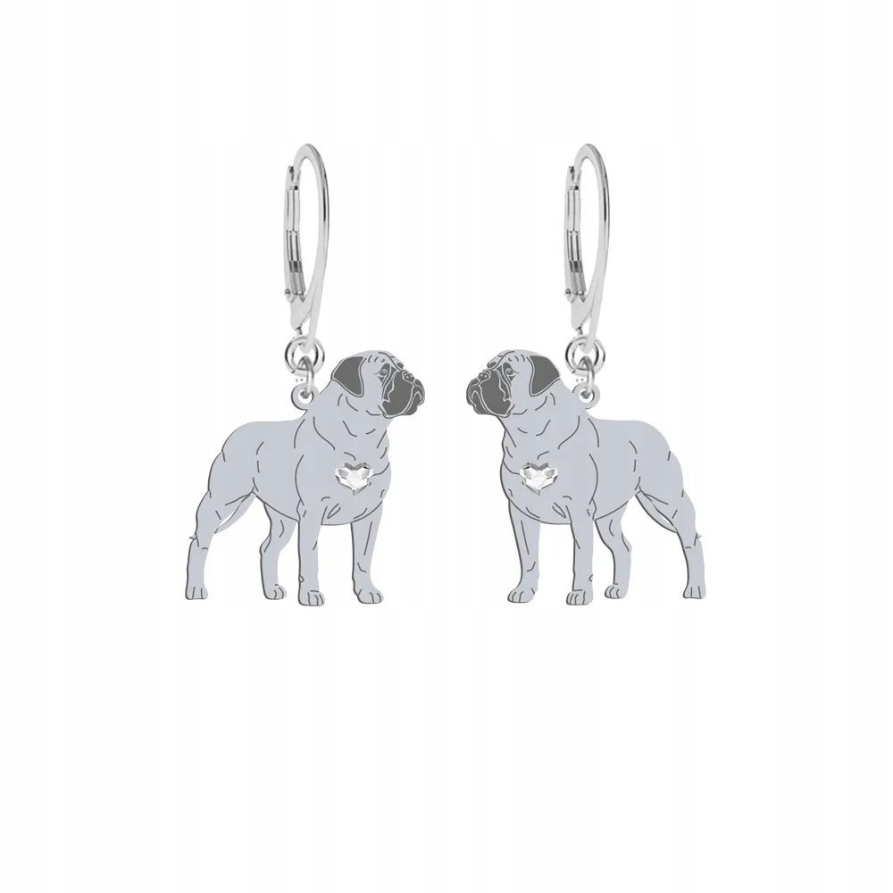 Kolczyki Srebrne z psem Bullmastiff 925 Biżuteria Prezent GRAWER GRATIS