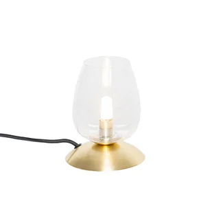 QAZQA Klasyczna lampa stołowa złota ze szkłem - Elien - Lampy stojące - miniaturka - grafika 1