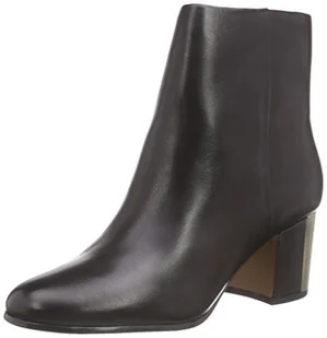 ALDO Umalowane, damskie kozaki z krótką cholewką, czarny - Schwarz Black Leather 97-41 EU - Kozaki damskie - miniaturka - grafika 1