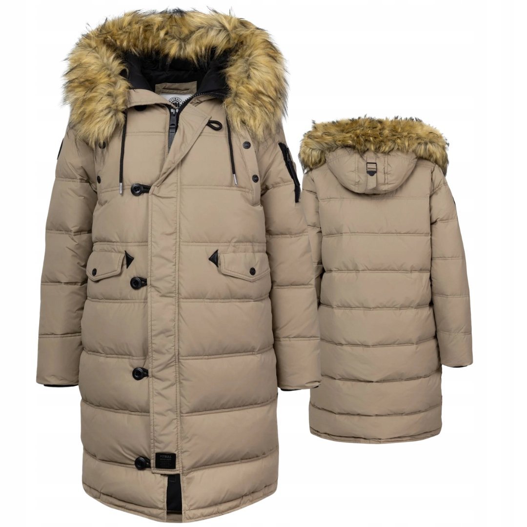 PITBULL WEST COAST KURTKA DAMSKA ZIMOWA Z KAPTUREM QUEENSTON PIASKOWA XL