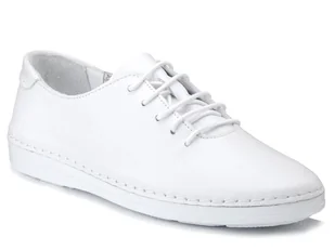 Buty damskie skórzane białe sznurowane lekkie Loretta Vitale 221-40 - Półbuty damskie - miniaturka - grafika 1