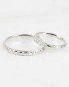 Pierścionki - Srebrne obrączki z roślinną fakturą - miniaturka - grafika 1