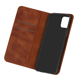Etui Samsung Galaxy A22 5G Folio Wallet Function Support brązowe - Etui i futerały do telefonów - miniaturka - grafika 1