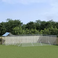 Sprzęt podróżny i transportery dla psów - vidaXL Kojec dla psa, z dachem, srebrny, 10x6x2,5m, stal galwanizowana - miniaturka - grafika 1