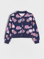 Bluzy dla dziewczynek - Reserved - Wzorzysta bluza bomber - granatowy - miniaturka - grafika 1