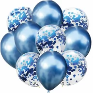 Balony i akcesoria - Zestaw balonów niebieski chrom - 30 cm - 10 szt. - miniaturka - grafika 1
