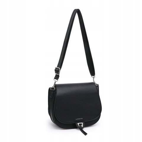 Modna Czarna Torebka Luigisanto Listonoszka Zgrabna Skóra Eko
