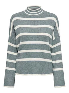 ONLY Sweter w kolorze szaro-białym - Swetry damskie - miniaturka - grafika 1
