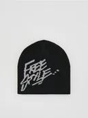 Czapki damskie - Reserved - Czapka z nadrukiem - czarny - miniaturka - grafika 1