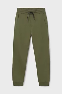 Spodnie i spodenki dla chłopców - Mayoral spodnie dresowe dziecięce kolor zielony melanżowe - grafika 1