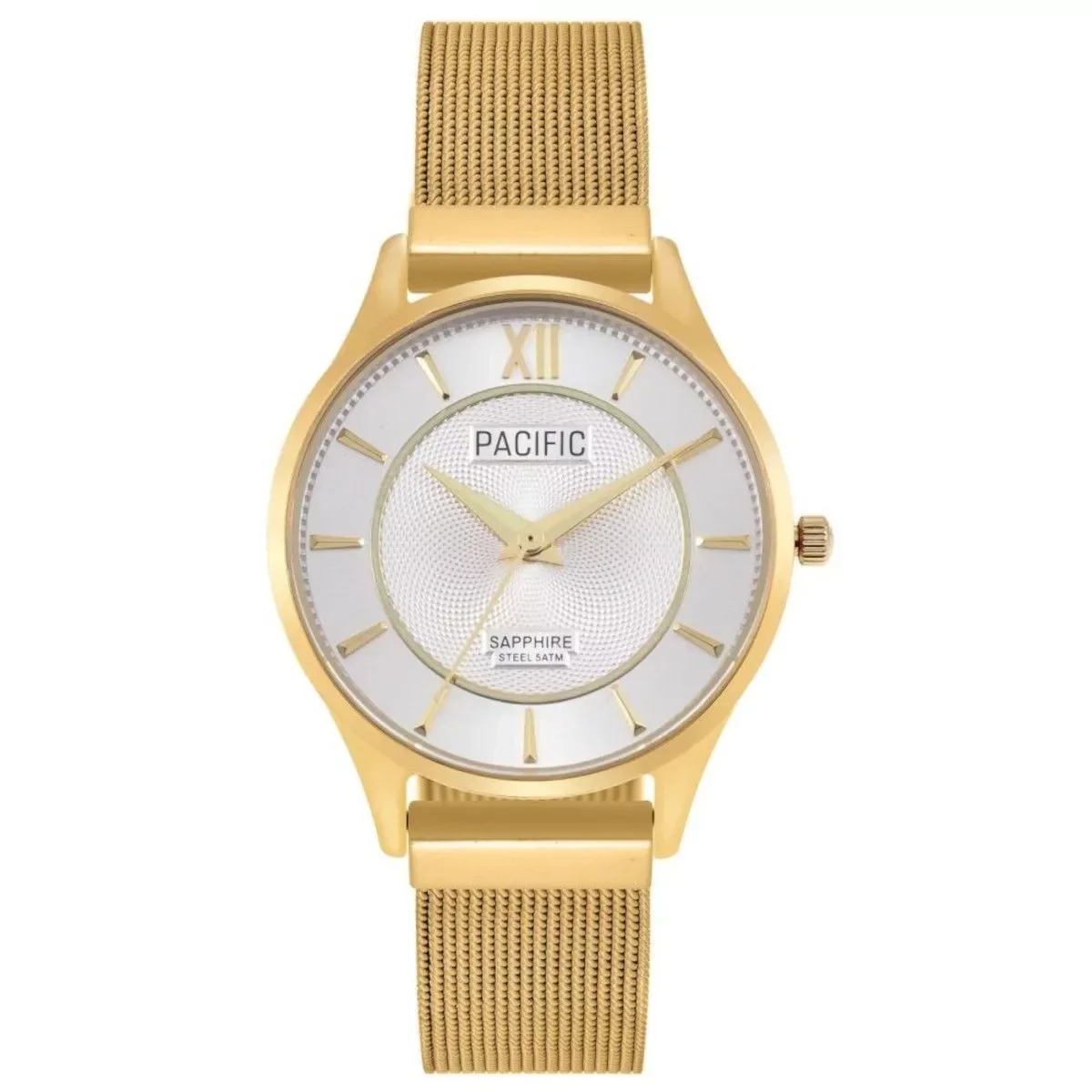 Złoty damski zegarek z bransoletką mesh PACIFIC S6027-09