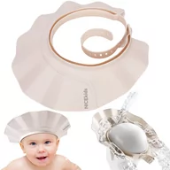Wanienki dla dzieci - RONDO KĄPIELOWE NICEKIDS PREMIUM DASZEK DO MYCIA GŁOWY KĄPIEL DZIECI BEŻOWY - miniaturka - grafika 1