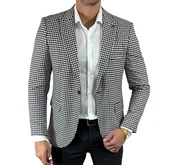 Marynarki męskie - Marynarka jednorzędowa taliowana w pepitkę DJM20 52 - miniaturka - grafika 1