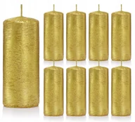 Świece - Świece ozdobne złote walec kokon 10/4 zestaw 9 szt - miniaturka - grafika 1