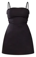 Sukienki - PRETTYLITTLETHING CZARNA SUKIENKA Z LNEM 42 EGN - miniaturka - grafika 1
