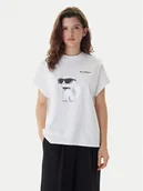 Koszulki i topy damskie - KARL LAGERFELD T-Shirt A2W17115 Biały Loose Fit - miniaturka - grafika 1
