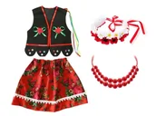 Dresy i komplety dla dziewczynek - ZESTAW KRAKOWIANKA CZARNO-CZERWONY 116-140 4el - miniaturka - grafika 1