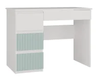Biurka - Lewostronne biurko do nauki biały + miętowy - Foka 4X - miniaturka - grafika 1