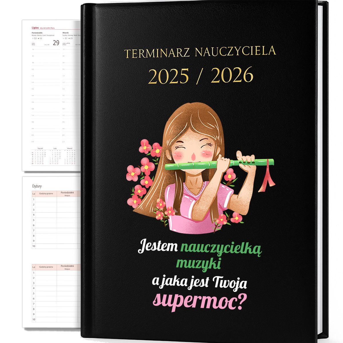 KALENDARZ NAUCZYCIELSKI PLANER A5 2025/2026 PREZENT DLA NAUCZYCIELKI MUZYKI