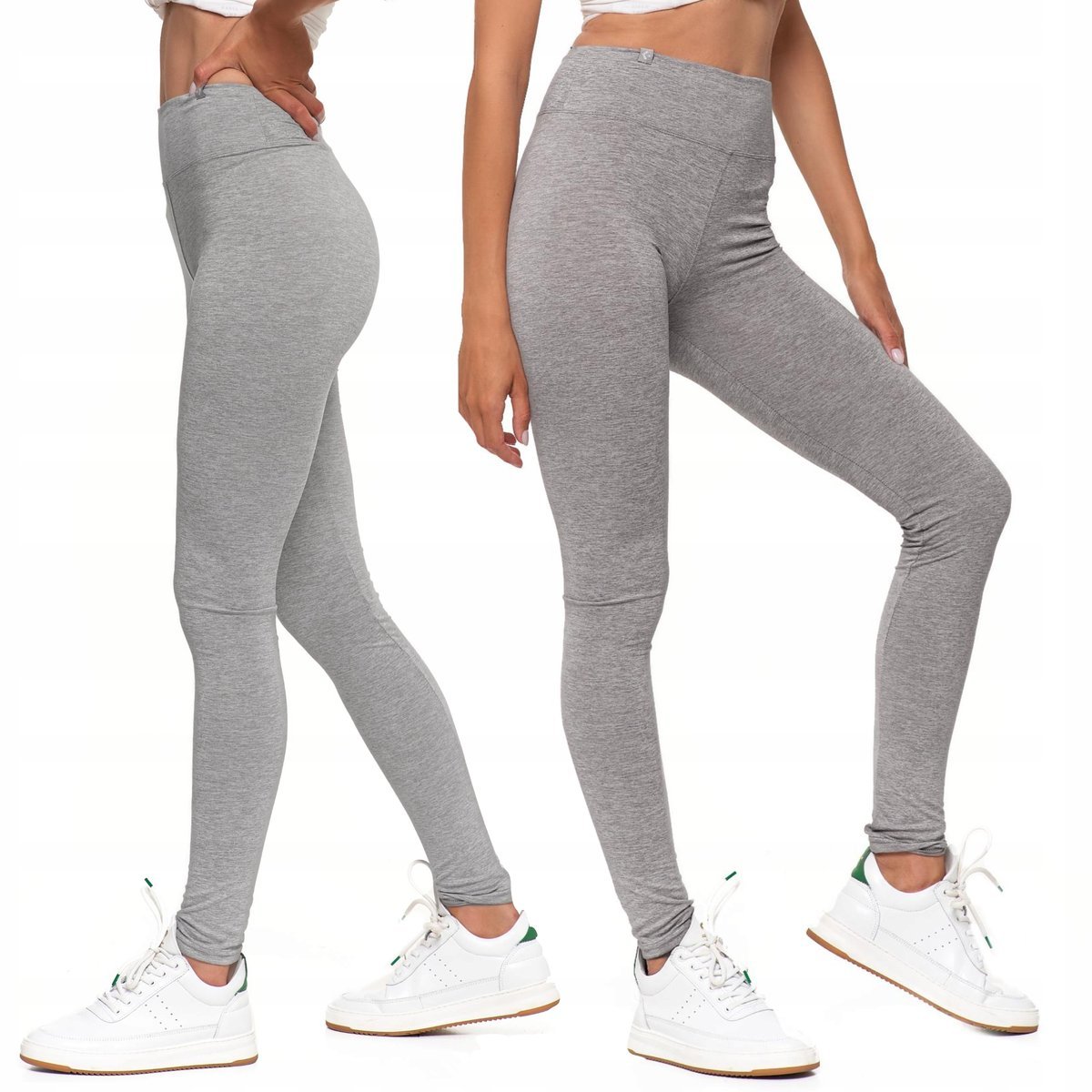 LEGGINSY Z WYSOKIM STANEM KRYJĄCE MORAJ L/XL GRAPHITE MELANGE