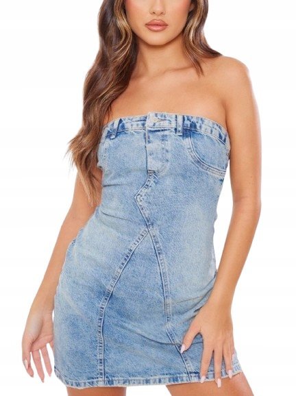 PRETTYLITTLETHING SUKIENKA JEANSOWA MINI 42 EGP