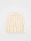 Czapki dla dzieci - Reserved - Bawełniana czapka - złamana biel - miniaturka - grafika 1