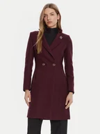 Płaszcze damskie - Rinascimento Płaszcz wełniany CFC0126218003 Bordowy Regular Fit - miniaturka - grafika 1