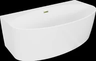 Wanny - Mexen Bruna wanna wolnostojąca przyścienna 170 x 88 cm, biała połysk, przelew złoty - 52731708800-50 - miniaturka - grafika 1