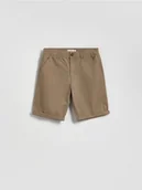 Spodnie i spodenki dla chłopców - Reserved - Bawełniane szorty - brązowy - miniaturka - grafika 1