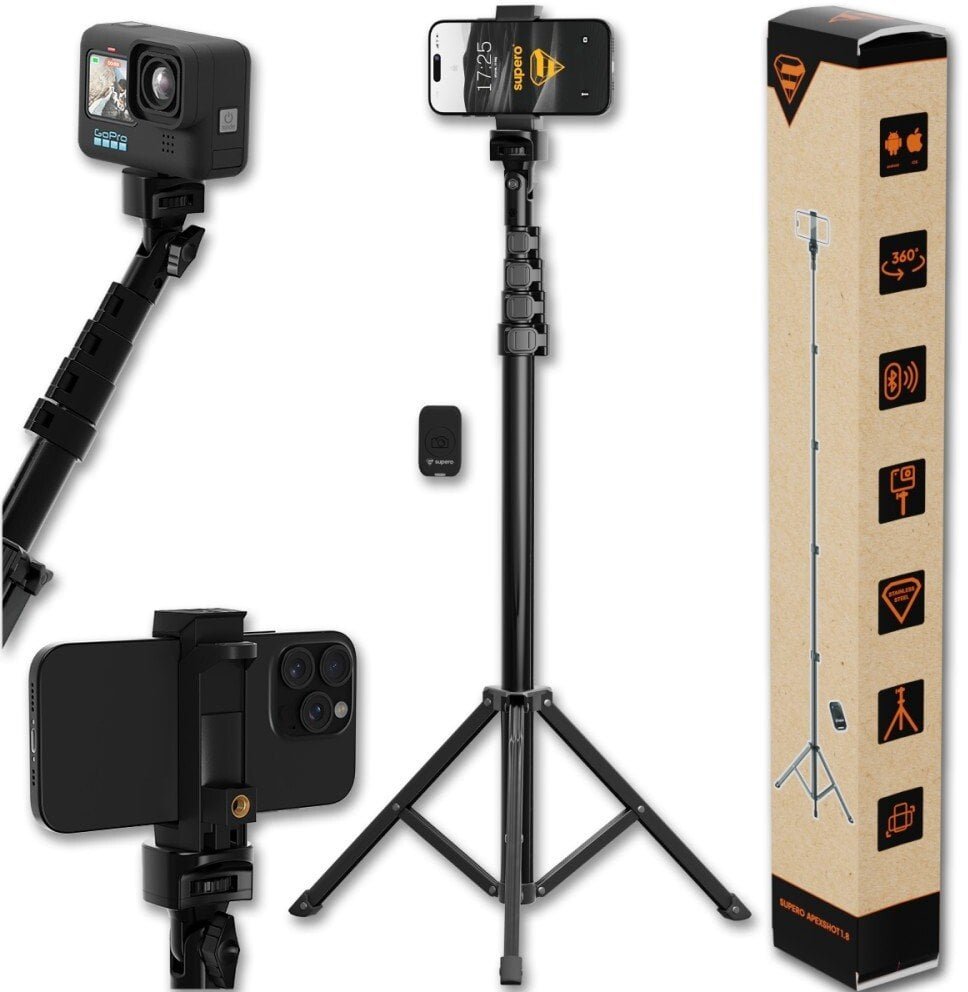 Selfie stick Supero ApexShot Bluetooth, czarny