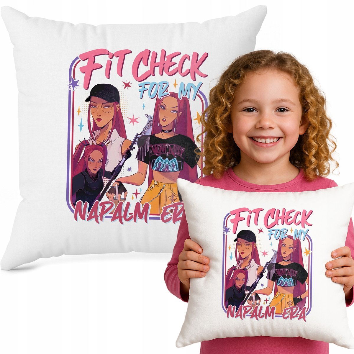 Poduszka Biała Ozdobna NAPALM ERA Bajka Do Przedszkola K-pop Muzyka Wzory