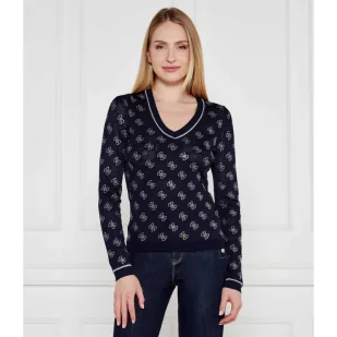 GUESS Sweter ROSIE 4G Regular Fit - Swetry damskie - miniaturka - grafika 1