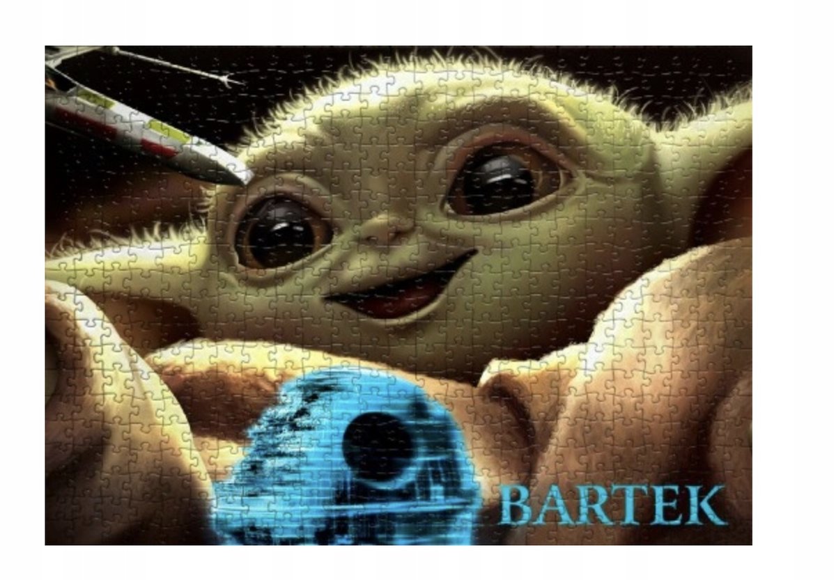 Puzzle ŚWIĄTECZNE STAR WARS BABY YODA A3 252 el z Nadrukiem + IMIĘ Pudełko