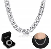 Naszyjniki męskie - Łańcuszek Srebrny Męski Pancerka Diamentowany Włoski Łańcuch + Gratis - inna (Inny) - miniaturka - grafika 1