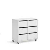Meble do szkół i przedszkoli - Regał szkolny CASPER, 6 szuflad, biały - miniaturka - grafika 1