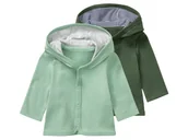 Bluzy i sweterki niemowlęce - lupilu® Kurteczka niemowlęca z biobawełny, 2 sztuki (50/56, Zielony/ciemnoszary) - miniaturka - grafika 1