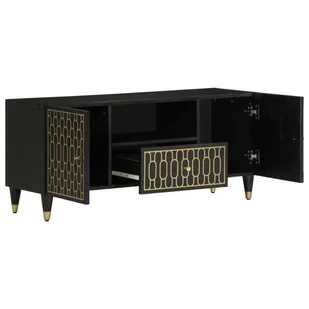 vidaXL Szafka pod TV 105x33x46 cm lite drewno mango - Szafki RTV - miniaturka - grafika 1