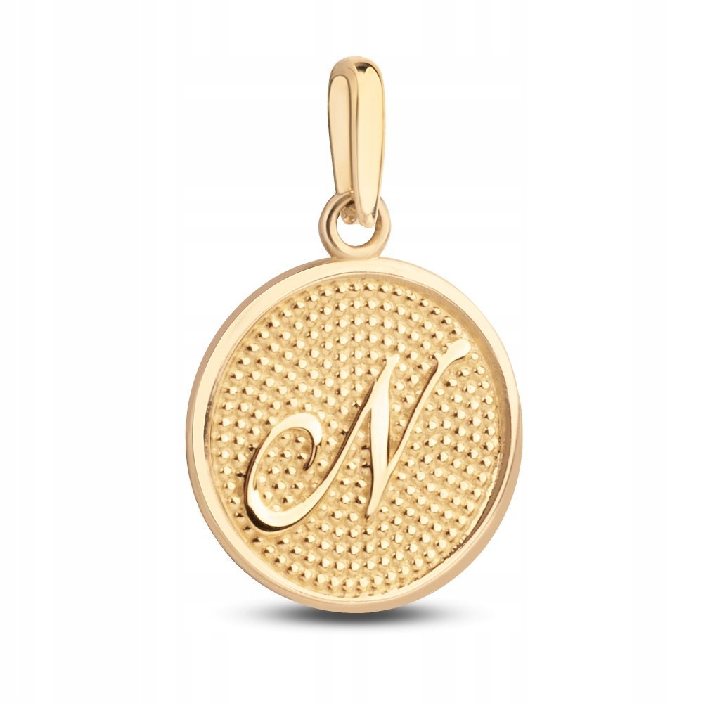 ZŁOTA WYJĄTKOWA ZAWIESZKA MEDALIK LITERKA N 333