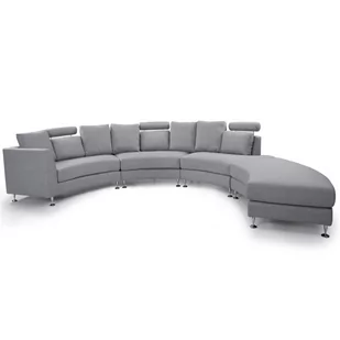 Beliani Sofa półokrągła 7-osobowa modułowa jasnoszara ROTUNDE - Sofy i kanapy - miniaturka - grafika 1
