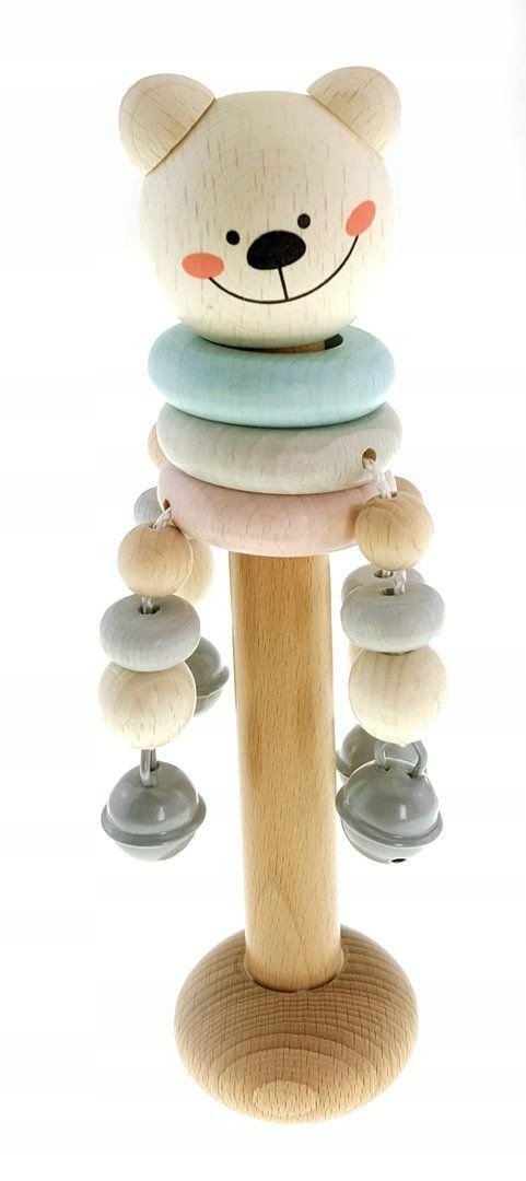 Hess grzechotka miś z dzwoneczkami drewniana eko