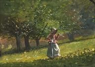 Plakaty - Galeria Plakatu, Plakat, Girl with Hay Rake, Winslow Homer, 100x70 cm - miniaturka - grafika 1