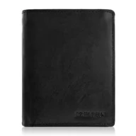Portfele - Skórzany Portfel Męski G-10 Brodrene Hunter Czarny - miniaturka - grafika 1