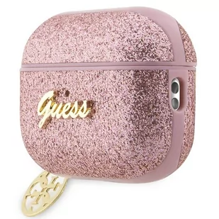 Guess GUAP2GLGSHP AirPods Pro 2 cover różowy/pink Glitter Flake 4G Charm - Akcesoria do słuchawek - miniaturka - grafika 3