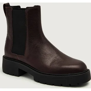 Calvin Klein Skórzane sztyblety - Botki damskie - miniaturka - grafika 1