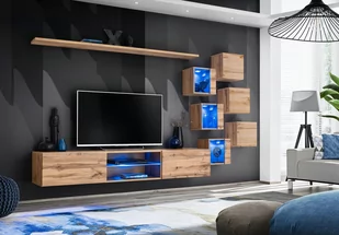 Meblościanka Switch 21 grafit wotan mat/połysk + LED GWT SW 21 - Meblościanki - miniaturka - grafika 1
