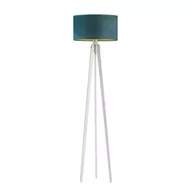 Lampy stojące - Lysne, Lampa podłogowa na drewnianym stelażu Miami Velur, Zieleń butelkowa ze złotym wnętrzem - miniaturka - grafika 1